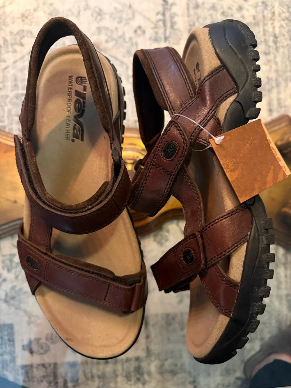 Vintage Teva Fisherman Brown Leather Hiking Adjustable Waterproof Sandals 13